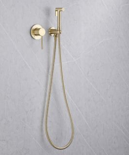 Гигиенический душ ABBER Emotion AF8825G со смесителем золото матовое